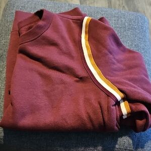 Old Navy Maroon Sweatshirt Stripe Accent Retro Women Medium Outerwear Activewear